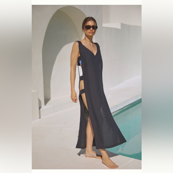 Anthropologie Other - The Levina Wide-Strap Open-Side Midi Dress